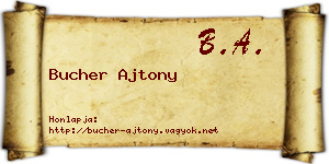 Bucher Ajtony névjegykártya
